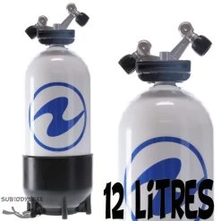 Bouteille 12 Litres Court 230 Bars 2 Sorties TAG - Aqualung