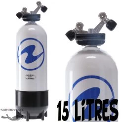 Bouteille 15 Litres 230 Bars 2 Sorties TAG - Aqualung
