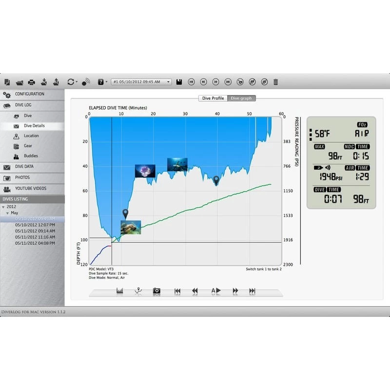 Interface I300 & I550 DIVERLOG Pour Ordinateur Aqualung – Image 6