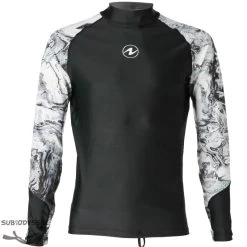 Top Lycra Rashguard NOIR/BLANC Homme Manches Longues - Aqualung