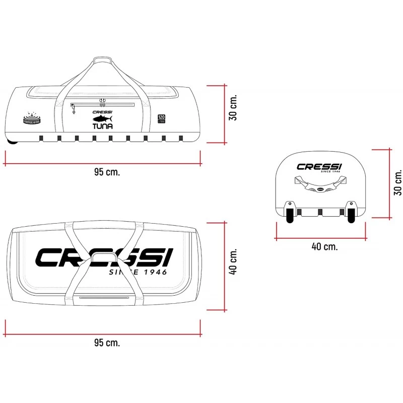BEUCHAT TUNA DRY Sac Etanche à Roulettes (120 Litres) - Cressi – Image 8