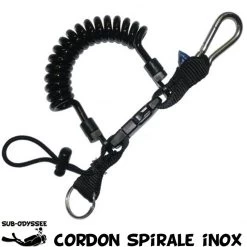 Cordon Spiralé - Mousqueton PM Inox - Cable Inox
