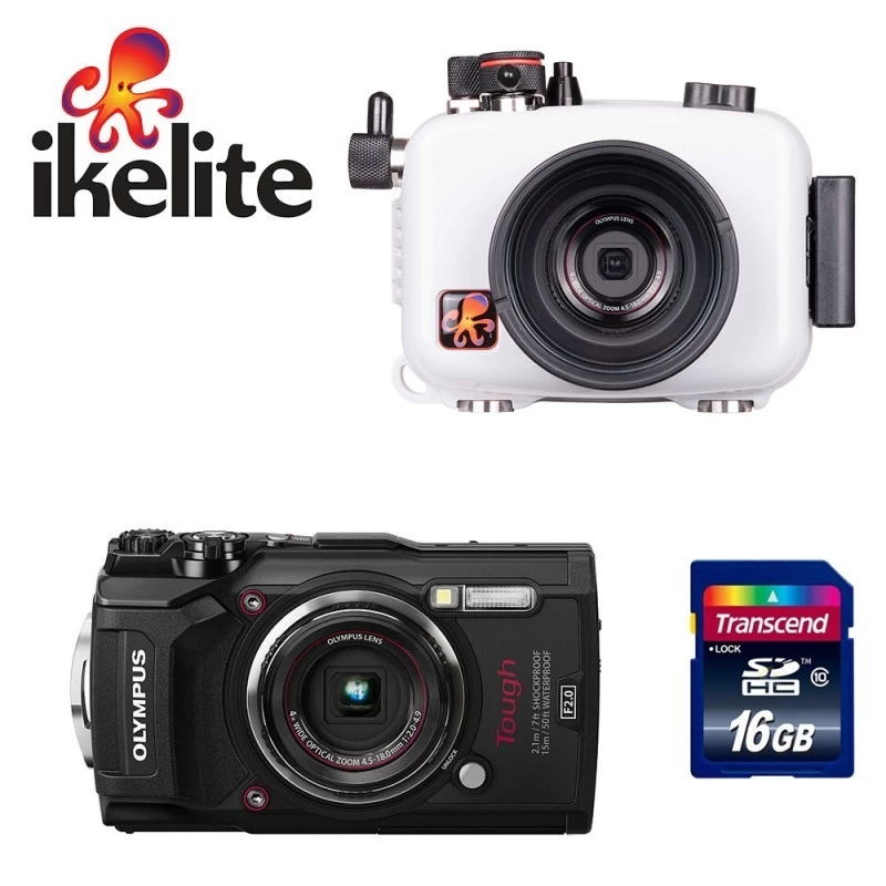 Pack Caisson Ikelite + APN TG6 Olympus + Carte Mémoire 16 Go
