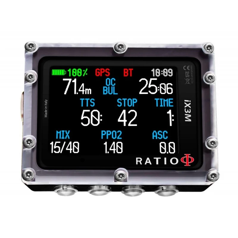 Ordinateur De Plongée IX3M TECH+ Air/Nitrox/Trimix Normoxique - RATIO